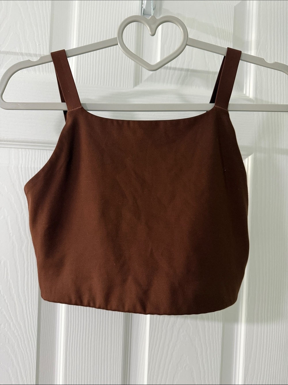 girlfriend collective Brown Square Neck Crop Tank